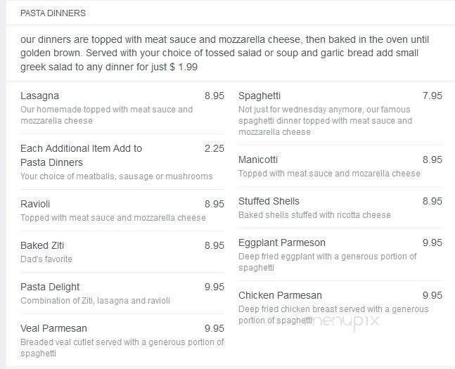 Manny's Pizza - Palm Coast, FL menu_pic