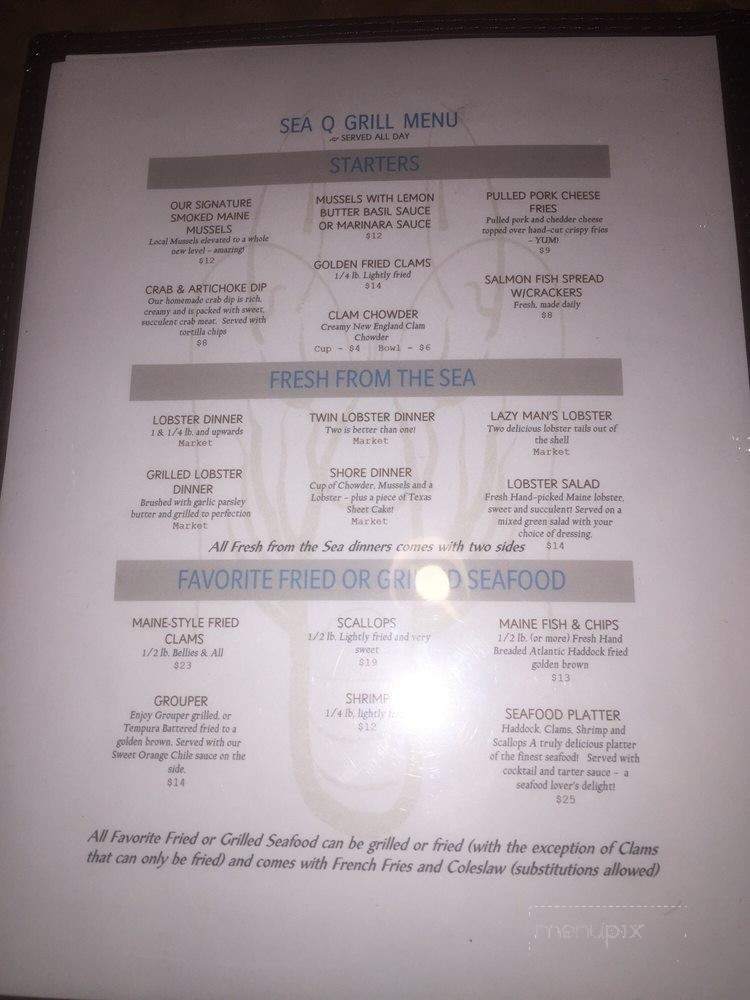SEA Q GRILL - Clearwater, FL menu_pic