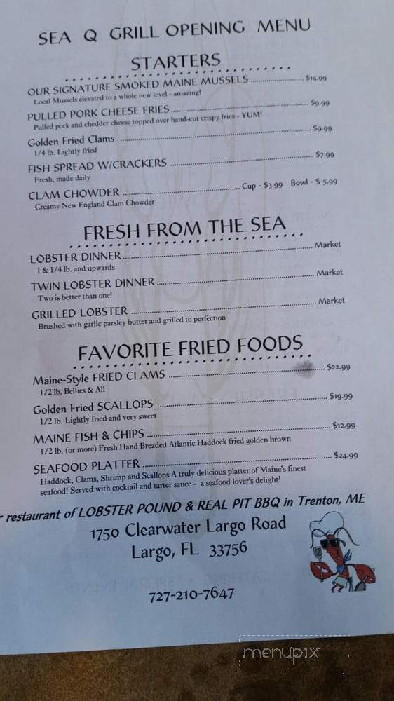 SEA Q GRILL - Clearwater, FL menu_pic