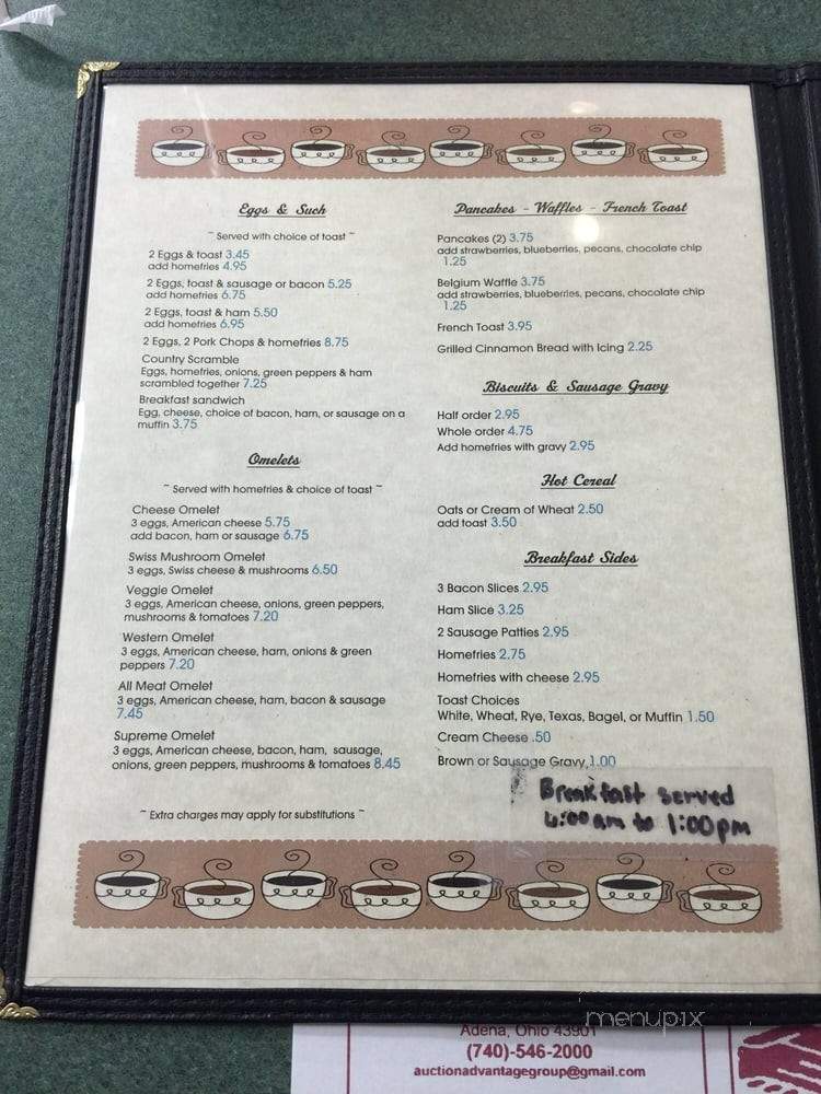 Mrs. J's Country Diner - Adena, OH menu_pic
