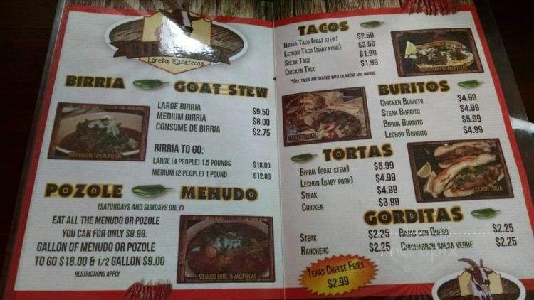 Birrieria Loreto - Blue Island, IL menu_pic