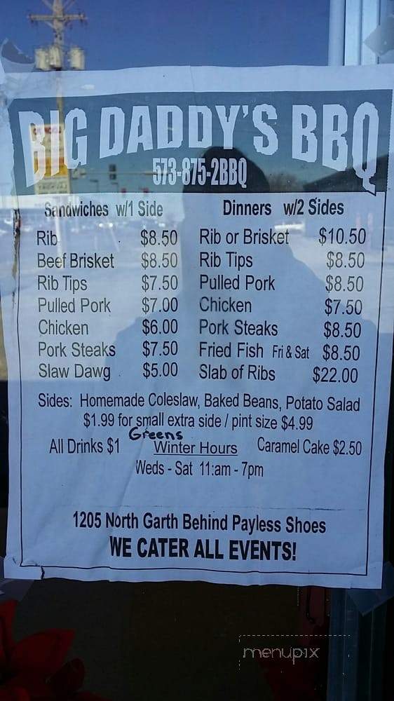 Big Daddy's BBQ - Columbia, MO menu_pic