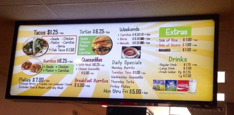 Rivera's Fresh Tacos - Fullerton, CA menu_pic