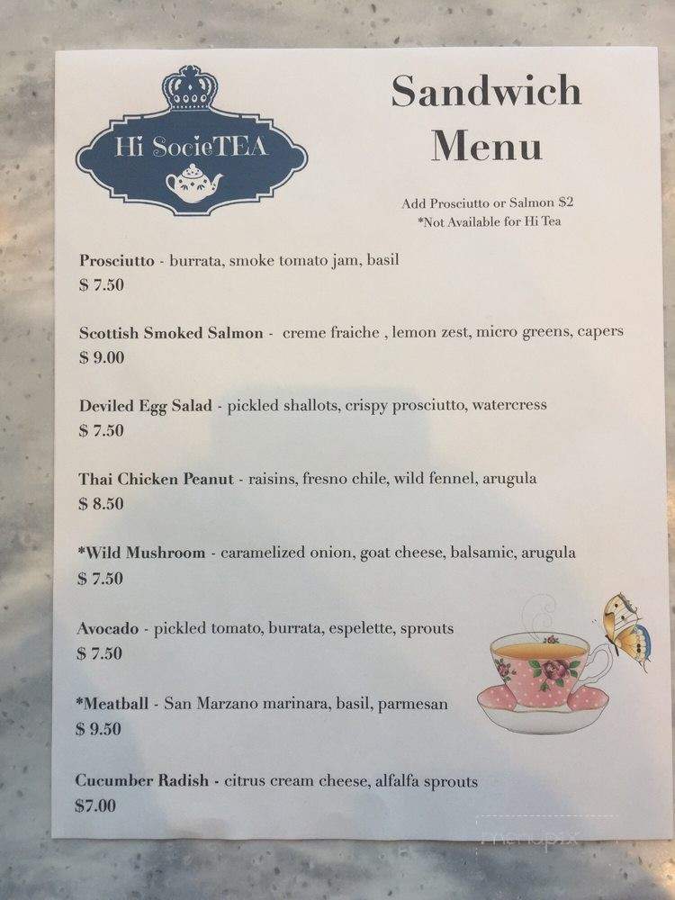 Hi SocieTEA - Hollywood, CA menu_pic