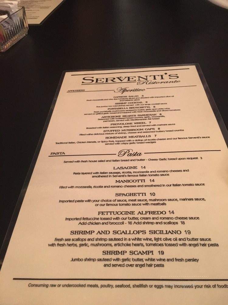 Serventi's - Butler, PA menu_pic