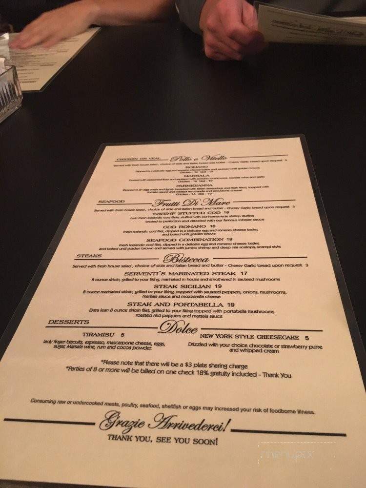 Serventi's - Butler, PA menu_pic