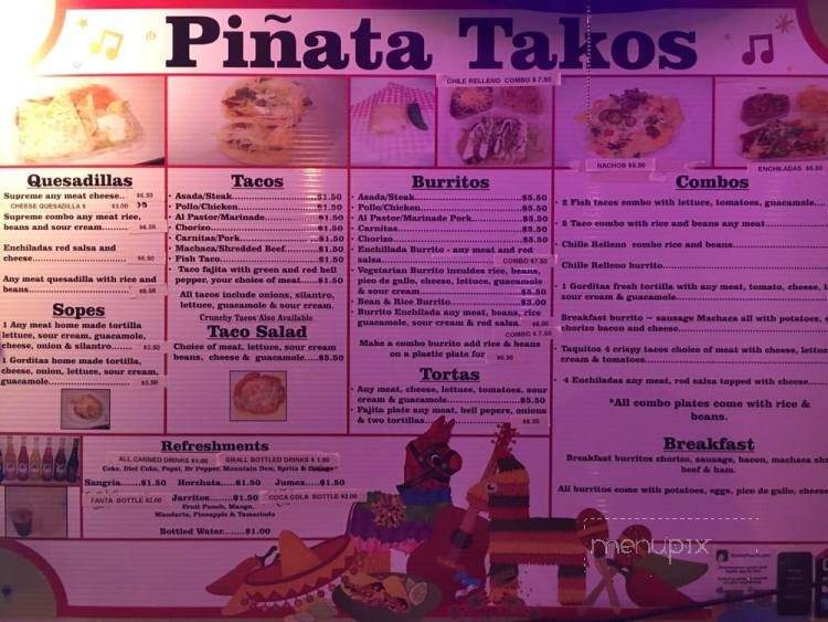 La Pinata Takos - Portland, OR menu_pic