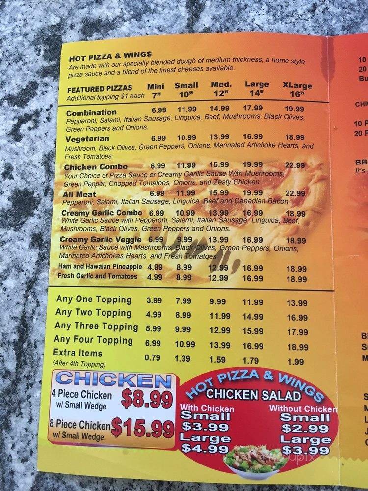 Hot Pizza & Wings - Bakersfield, CA menu_pic