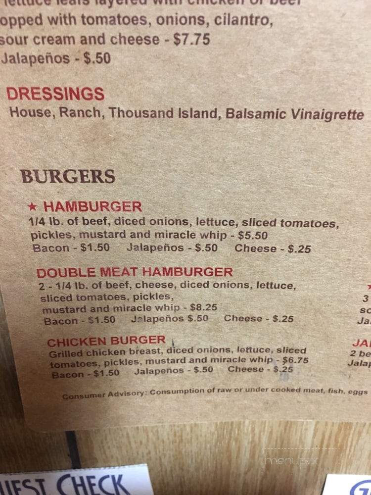Jamie's Cafe - Flatonia, TX menu_pic