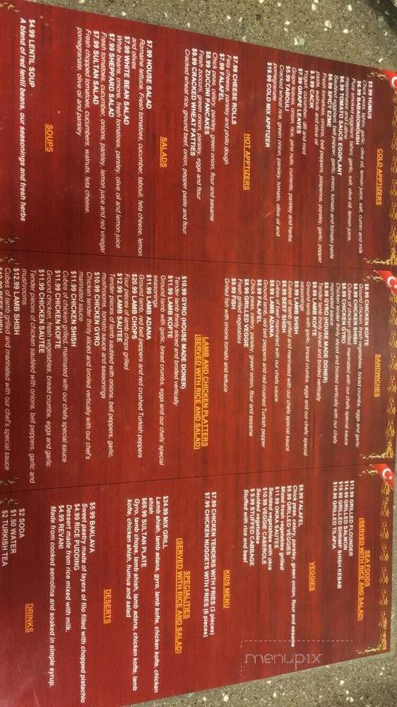 Nalan Sultan Mediterranean Grill - Apopka, FL menu_pic