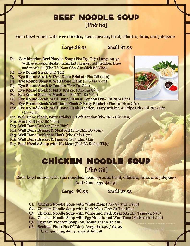 Pho Oi - Laredo, TX menu_pic