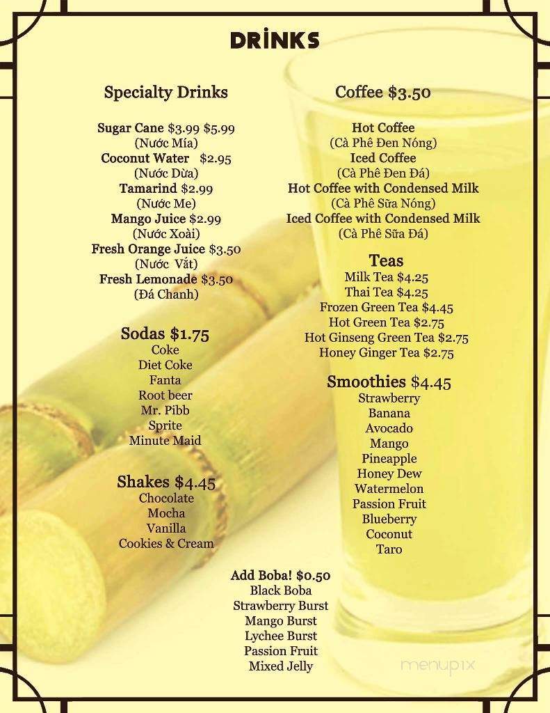Pho Oi - Laredo, TX menu_pic