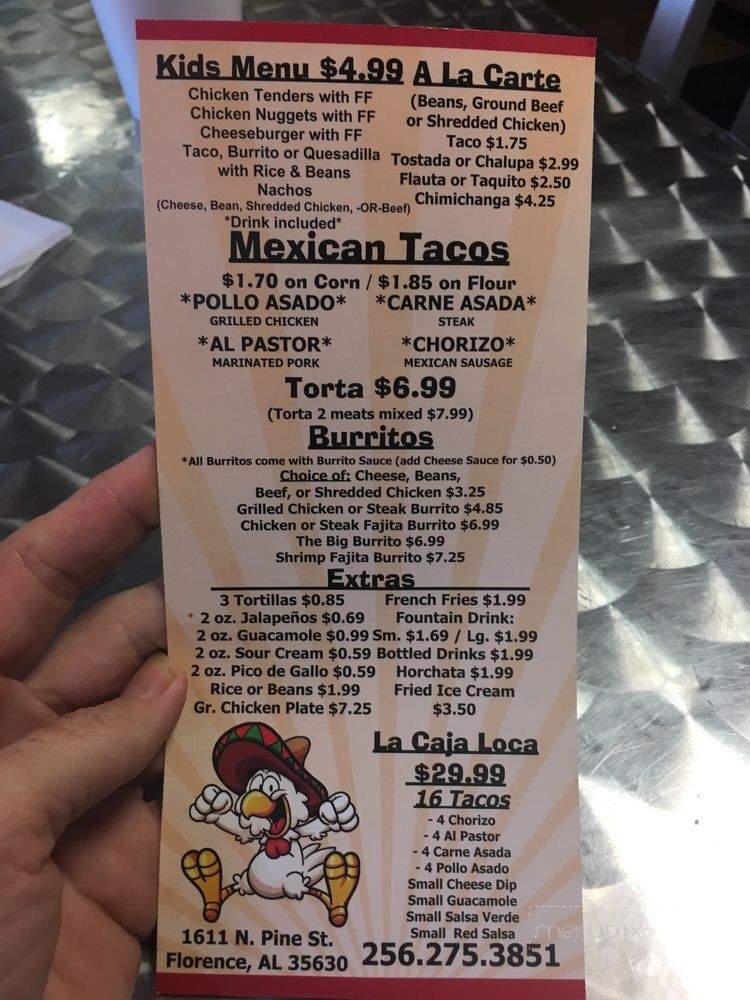 El Pollito Loco - Florence, AL menu_pic