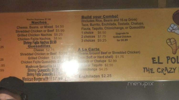 El Pollito Loco - Florence, AL menu_pic