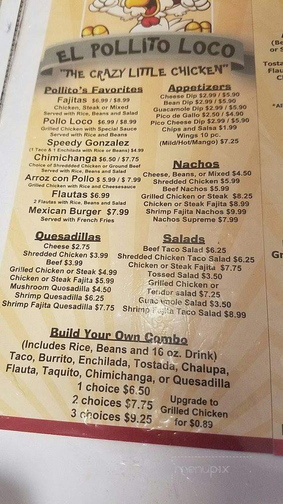 El Pollito Loco - Florence, AL menu_pic
