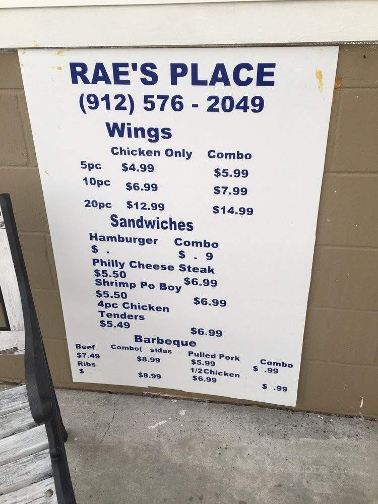 Rae's Place - Kingsland, GA menu_pic