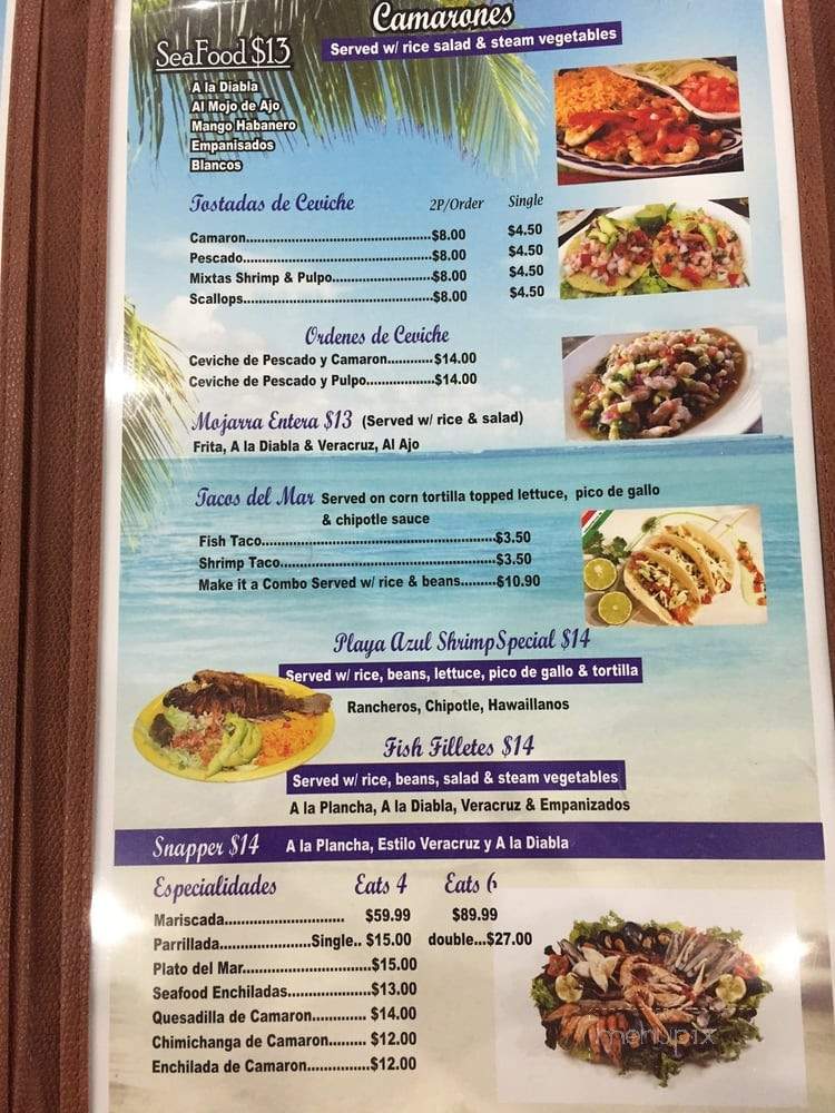 Mariscos Playa Azul - Springdale, AR menu_pic