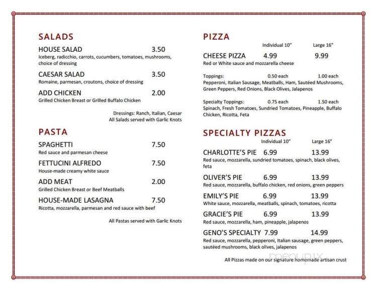 Genos Pizzeria - Tioga, TX menu_pic