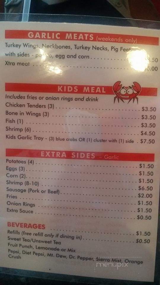 Crabby Bin - Kingsland, GA menu_pic