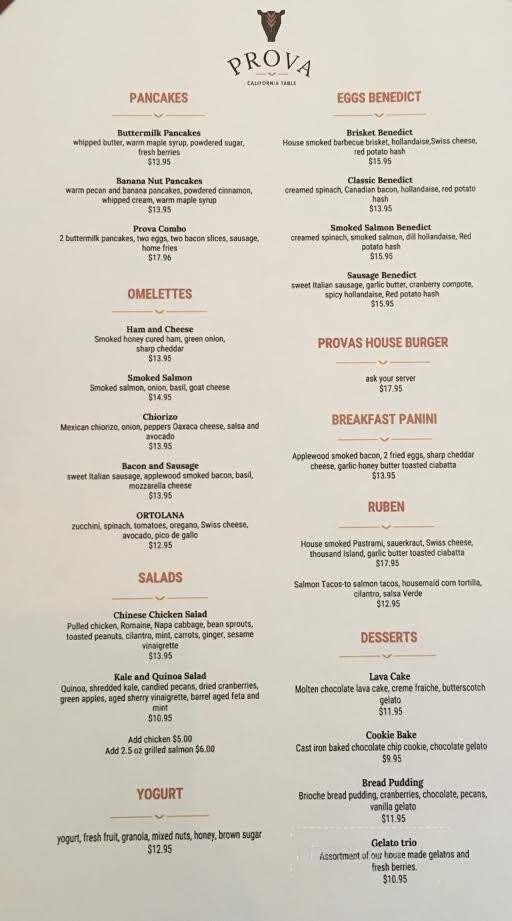 Prova California Table - Morgan Hill, CA menu_pic
