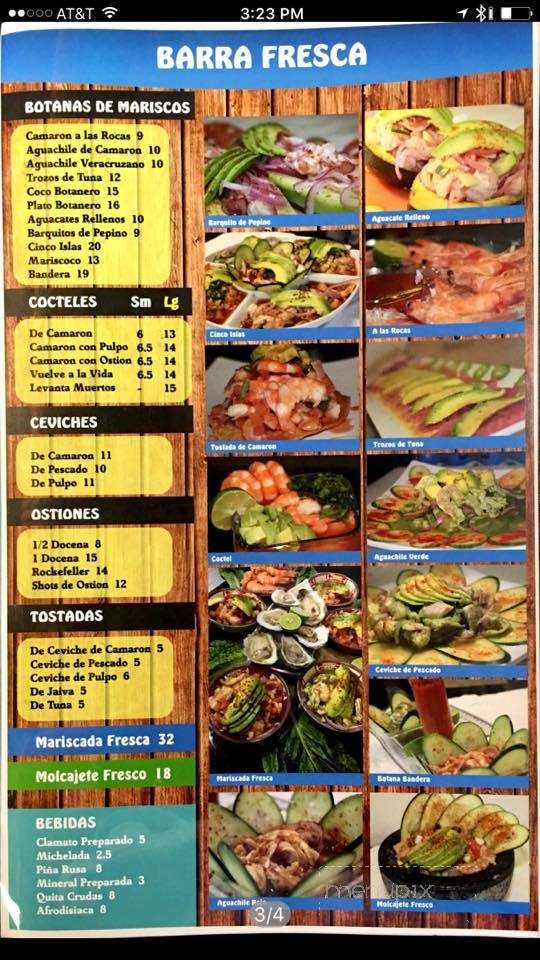 Mariscos Kissi - Laredo, TX menu_pic