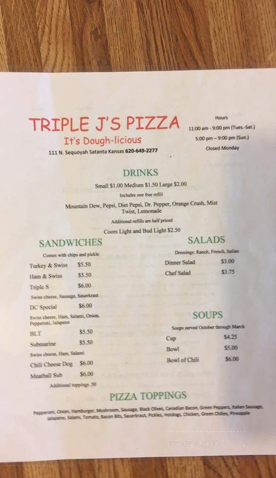 Triple J's - Satanta, KS menu_pic