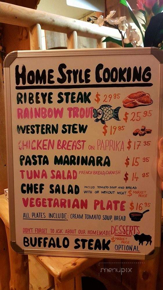 Western House Restaurant - Panguitch, UT menu_pic