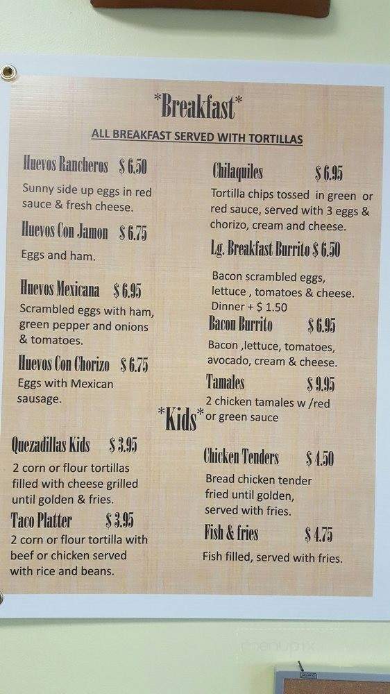 Alejandro's Mexican Restaurant - Round Lake, IL menu_pic