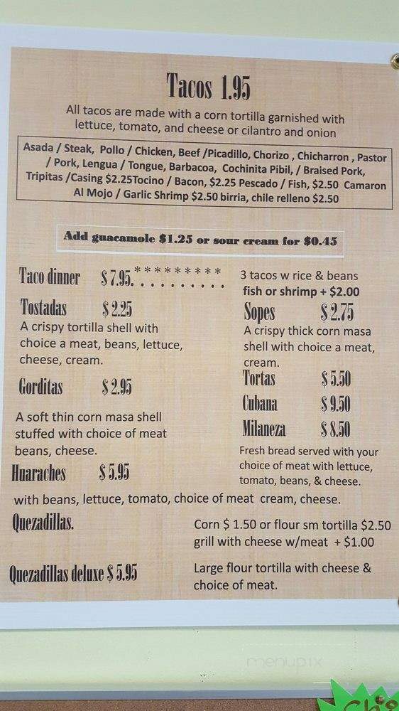 Alejandro's Mexican Restaurant - Round Lake, IL menu_pic