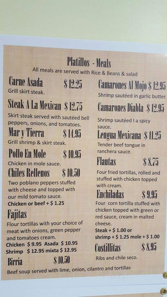 Alejandro's Mexican Restaurant - Round Lake, IL menu_pic