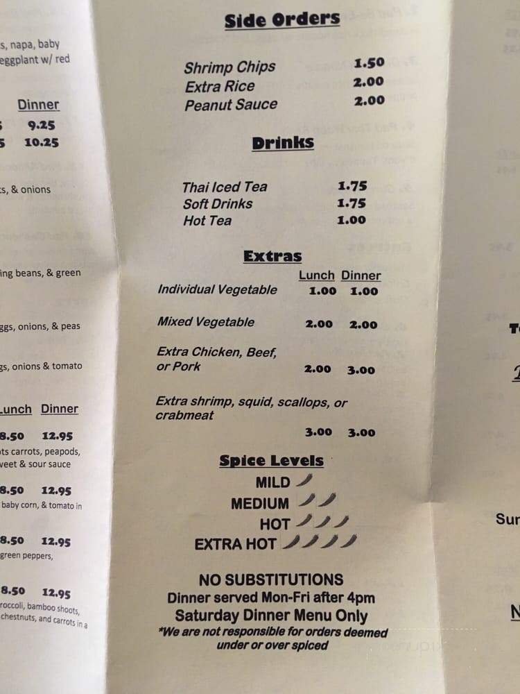 Lil Thai Express - Clawson, MI menu_pic