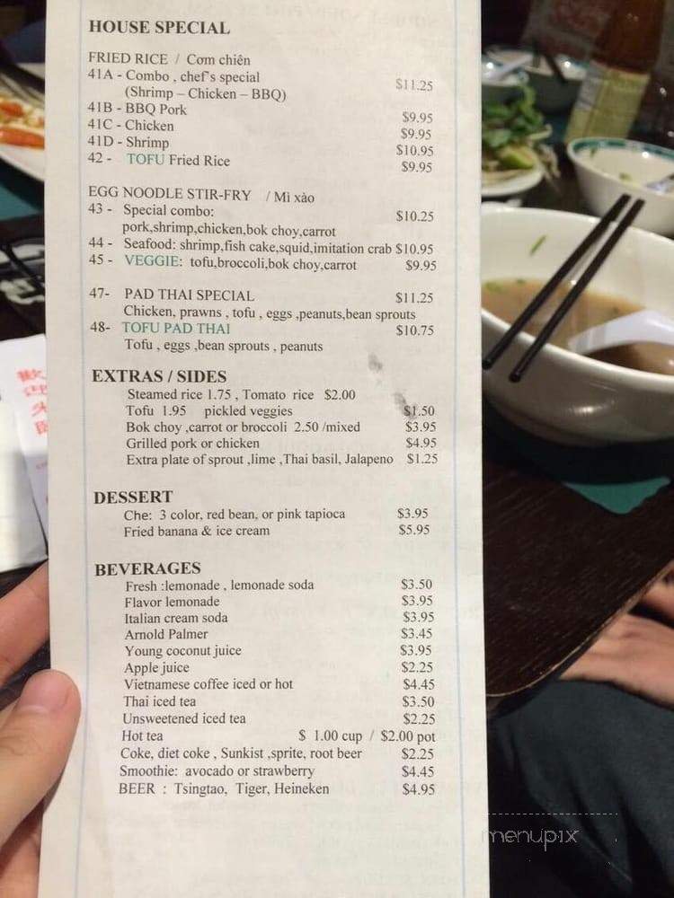 Pho Spot - Sunnyvale, CA menu_pic