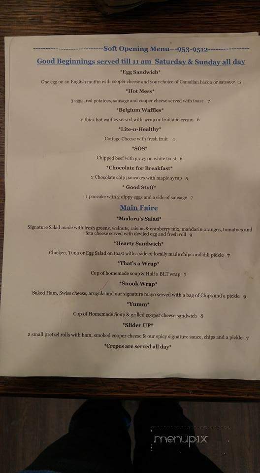 Cafe Madora - Lewistown, PA menu_pic