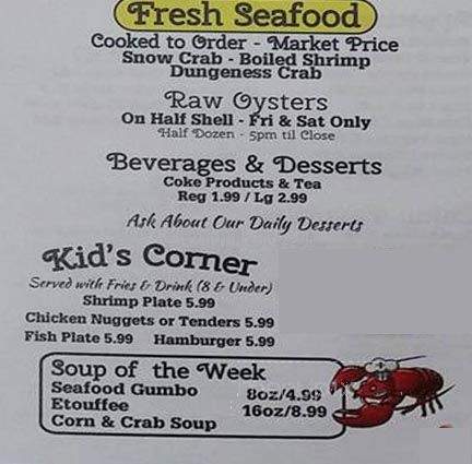 Rajun Cajun's - Columbia, MS menu_pic
