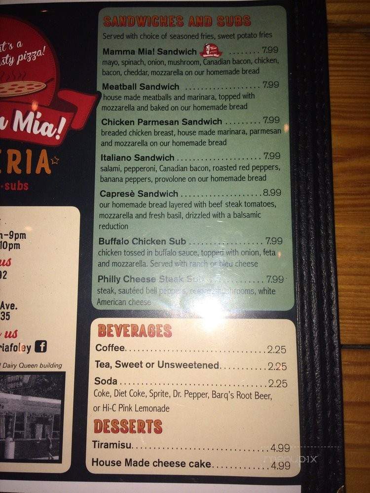 Mama Mia Pizzeria - Foley, AL menu_pic