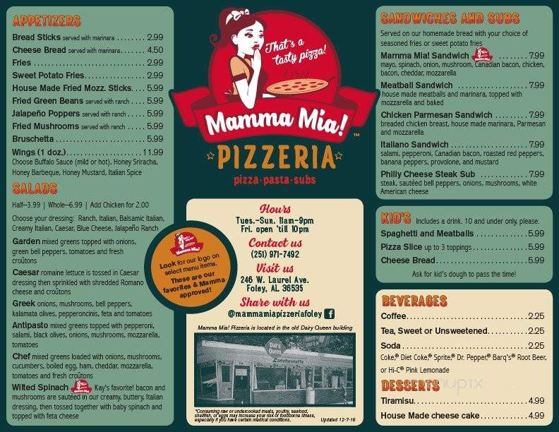 Mama Mia Pizzeria - Foley, AL menu_pic
