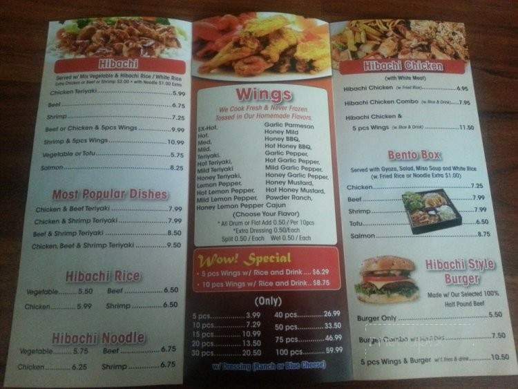 Hibachi & Wings - Deltona, FL menu_pic