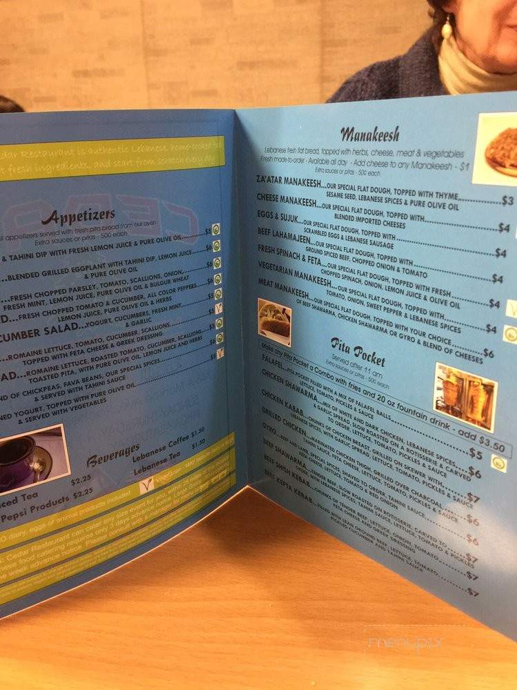 Cedar Mediterranean Restaurant - Rochester, NY menu_pic