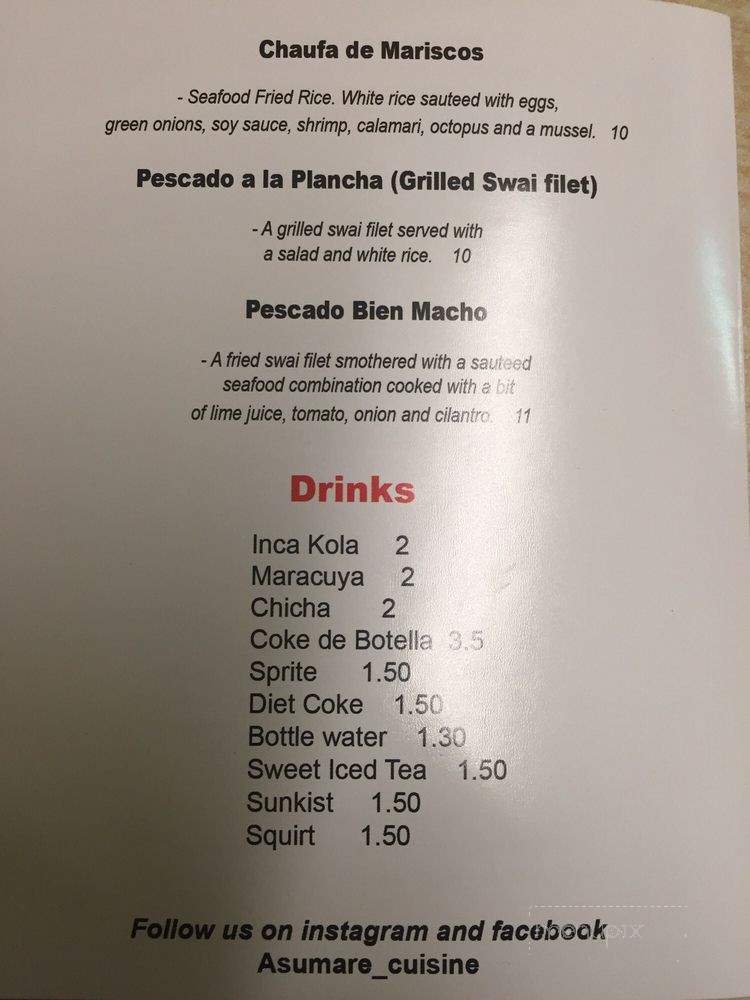 Asumare - San Fernando, CA menu_pic