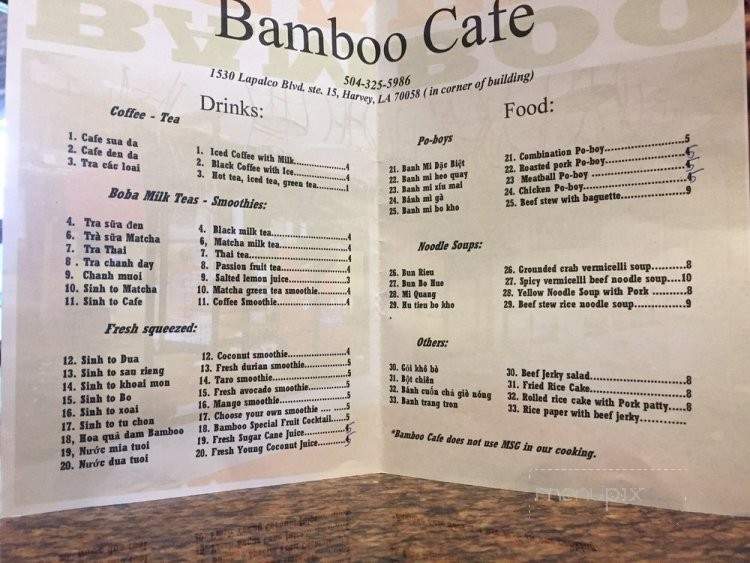 Bamboo Cafe - Harvey, LA menu_pic