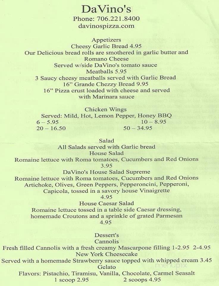 Davinos - Columbus, GA menu_pic