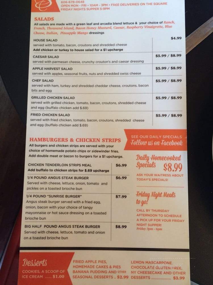 Serendipity At The Orange Door - Somerset, KY menu_pic