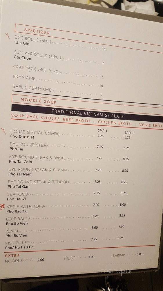 Pho Olala - Spring Valley, CA menu_pic