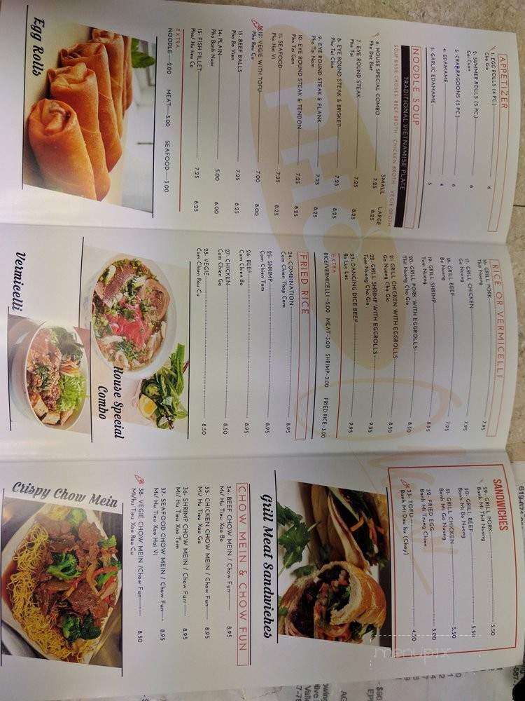 Pho Olala - Spring Valley, CA menu_pic