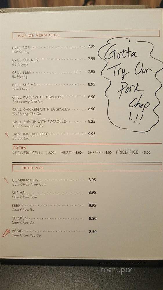 Pho Olala - Spring Valley, CA menu_pic
