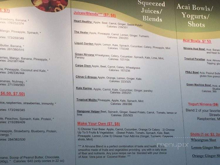 Liquid Nirvana - Avon, CT menu_pic