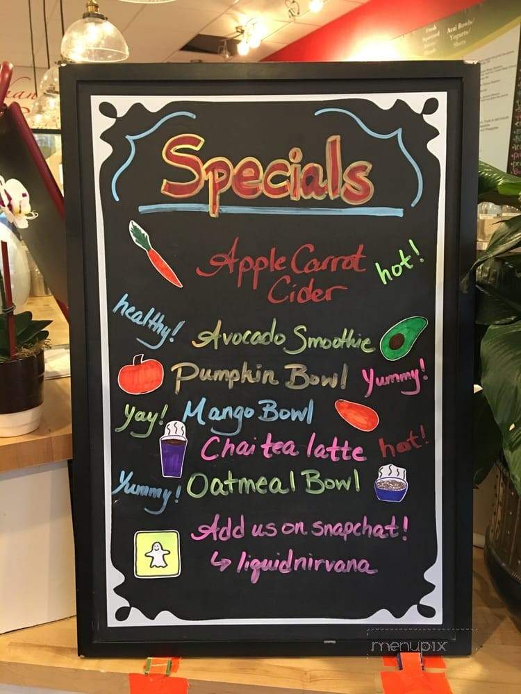 Liquid Nirvana - Avon, CT menu_pic