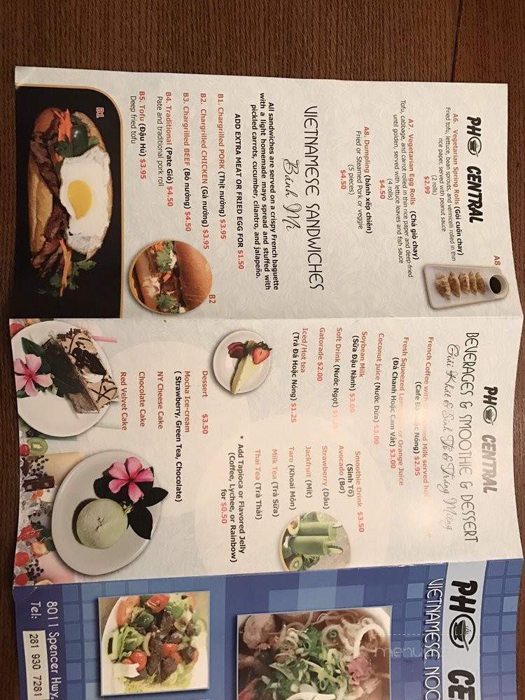 Pho Central - Deer Park, TX menu_pic
