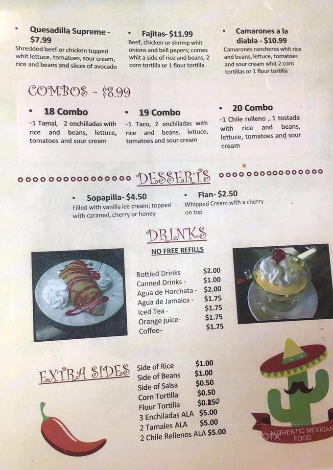 Benny's Tacos - Longmont, CO menu_pic