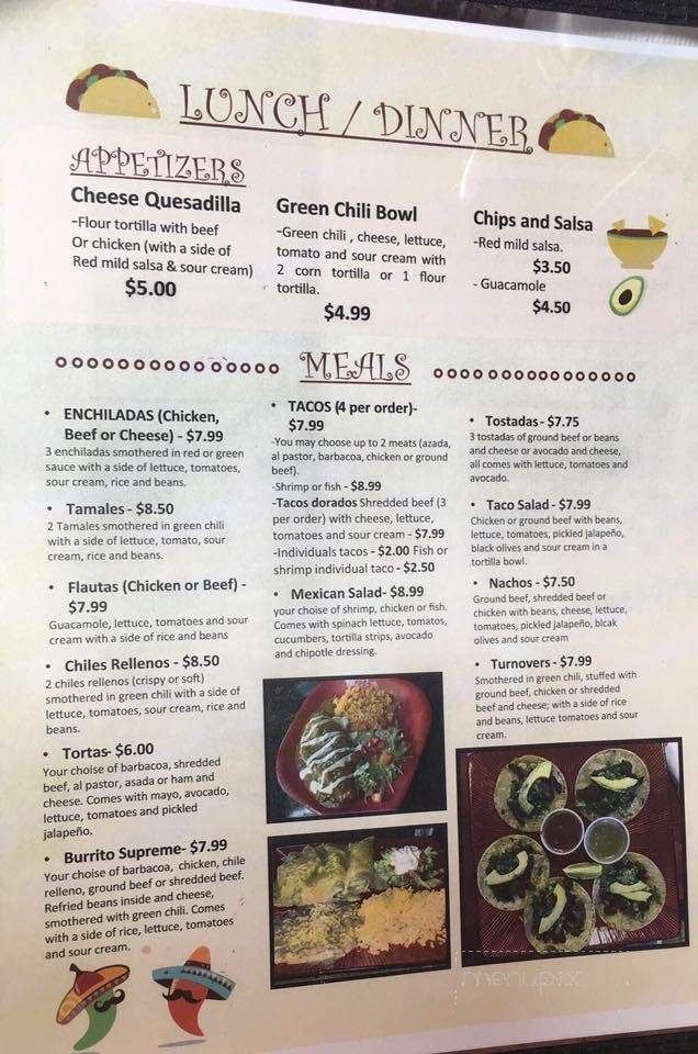 Benny's Tacos - Longmont, CO menu_pic